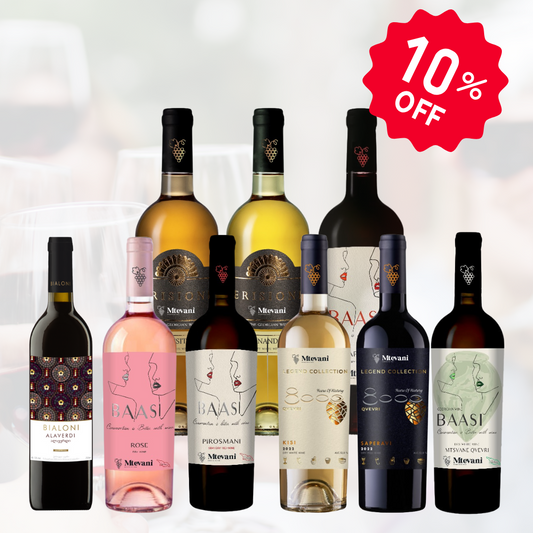 9er Weinpaket aus Georgien mit Qvevri, Weiß-, Rot- und Roséweinen im Angebot