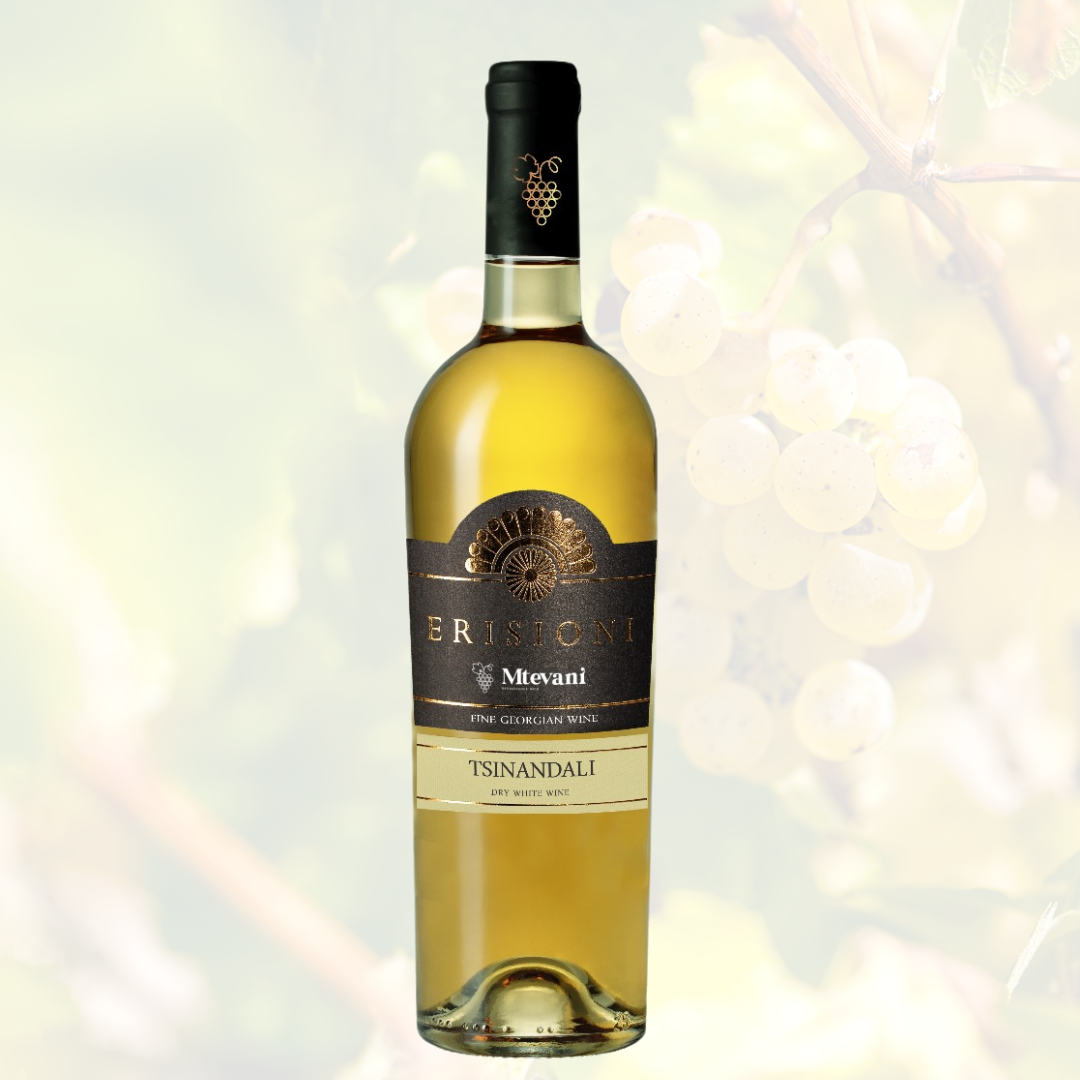 Tsinandali 2024 – trockener Weißwein aus Kakheti, Georgien, Rkatsiteli und Mtsvane Trauben, helle brillante Farbe, fein ausbalanciert und elegant