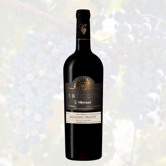 Alazani Valley 2024 – lieblicher Rotwein aus Kakheti, Georgien, Saperavi-Trauben, samtig und weich, tiefdunkle Kirschfarbe