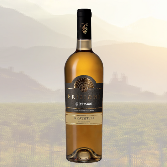 Rkatsiteli 2024 – trockener Weißwein aus Kakheti, Georgien, strohgelb, elegant und vielschichtig, aus 100 % Rkatsiteli-Trauben