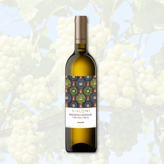 Rkatsiteli Mtsvane Bialoni – halbtrockener Weißwein aus Kakhetien, Georgien, frisch und fruchtig